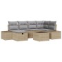 Juego de Sofá de Jardín de 7 Piezas con Cojines Beige Poliratán de , Sofás de exterior - Ref: Foro24-3360721, Precio: 515,90 ...