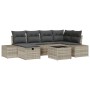 Set de Sofá de Jardín de 7 Piezas con Cojines en Ratán de Polietileno Gris Claro | Foro24.es | Tu tienda online para hogar, jardín y más Foro24.es