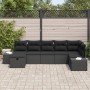 Juego de sofá de jardín de 7 piezas con cojines ratán poliratan negro de , Sofás de exterior - Ref: Foro24-3360734, Precio: 4...