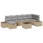 Conjunto de sofá de jardín de 8 piezas con cojines Beige Ratán Poli de , Sofás de exterior - Ref: Foro24-3360741, Precio: 554...