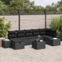 Conjunto de Sofá de Jardín de 8 Piezas con Cojines Negro de Ratán de , Sofás de exterior - Ref: Foro24-3360744, Precio: 540,0...