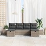 Conjunto de Sofás de Jardín de 6 Piezas con Cojines Gris de Ratán PE | Foro24.es | Tu tienda online para hogar, jardín y más Foro24.es