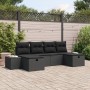 Juego de Sofá de Jardín de 6 Piezas con Cojines Negro Ratán Poliratan de , Sofás de exterior - Ref: Foro24-3360754, Precio: 4...