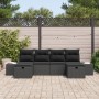 Juego de Sofá de Jardín de 6 Piezas con Cojines Negro Ratán Poliratan de , Sofás de exterior - Ref: Foro24-3360754, Precio: 4...