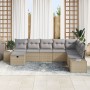 Juego de Sofás de Jardín de 8 Piezas con Cojines Beige de Polirratán de , Sofás de exterior - Ref: Foro24-3360761, Precio: 56...