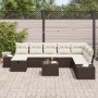 Juego de Sofá de Jardín de 9 Piezas con Cojines Marrón Rattan de Polietileno | Foro24.es | Tu tienda online para hogar, jardín y más Foro24.es
