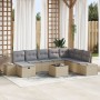 Conjunto de Sofá de Jardín de 9 Piezas con Cojines Beige Ratán Sintético de , Sofás de exterior - Ref: Foro24-3360771, Precio...