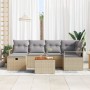 Juego de Sofá de Jardín de 7 Piezas con Cojines Beige Ratán, Sofá de Jardín de 2 Plazas con Almacenamiento y Cojines Beige Ratán | Foro24.es | Tu tienda online para hogar, jardín y más Foro24.es