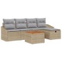Conjunto de Sofá de Jardín de 6 Piezas con Cojines Beige de Ratán Sintético | Foro24.es | Tu tienda online para hogar, jardín y más Foro24.es
