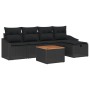 Conjunto de Sofá de Jardín de 6 Piezas con Cojines Negro Ratán de Polietileno de , Sofás de exterior - Ref: Foro24-3360894, P...