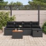 Conjunto de Sofá de Jardín de 6 Piezas con Cojines Negro Ratán de Polietileno de , Sofás de exterior - Ref: Foro24-3360894, P...