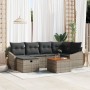 Conjunto de Sofá de Jardín de 7 Piezas con Cojines Gris Ratán Sintético de , Sofás de exterior - Ref: Foro24-3360898, Precio:...