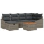 Conjunto de Sofá de Jardín de 7 Piezas con Cojines Gris Ratán Sintético de , Sofás de exterior - Ref: Foro24-3360898, Precio:...