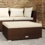 Gartenfußstütze und Kissen aus braunem synthetischem Rattan 70x70x30cm. von vidaXL, Modulare Sofas für den Außenbereich - Ref...