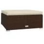 Gartenfußstütze und Kissen aus braunem synthetischem Rattan 70x70x30cm. von vidaXL, Modulare Sofas für den Außenbereich - Ref...