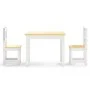 Mesa y silla infantil 3 pzas MDF blanco y beige de vidaXL, muebles para bebés y niños pequeños - Ref: Foro24-10410, Precio: 8...