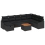 Conjunto de sofá de jardín de 9 piezas con cojines de ratán sintético negro de , Sofás de exterior - Ref: Foro24-3360915, Pre...