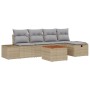 Juego de Sofá de Jardín de 6 Piezas con Cojines Beige de Ratán de , Sofás de exterior - Ref: Foro24-3360920, Precio: 432,55 €...
