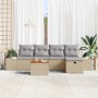 Juego de Sofá de Jardín de 6 Piezas con Cojines Beige de Ratán de , Sofás de exterior - Ref: Foro24-3360920, Precio: 432,55 €...