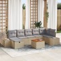Set de Sofás de Jardín de 8 Piezas con Cojines Beiges de Poliratán de , Sofás de exterior - Ref: Foro24-3360934, Precio: 550,...