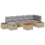 Set de Sofás de Jardín de 8 Piezas con Cojines Beiges de Poliratán de , Sofás de exterior - Ref: Foro24-3360934, Precio: 550,...
