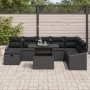 Juego de Sofá de Jardín de 9 Piezas con Cojines Negro Ratán Textil de , Sofás de exterior - Ref: Foro24-3361192, Precio: 623,...
