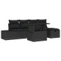 Conjunto de Sofá de Jardín de 6 Piezas con Cojines Negro Poliratán de , Sofás de exterior - Ref: Foro24-3361202, Precio: 466,...