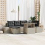 Conjunto de Sofá Jardín de 7 Piezas con Cojines Gris Claro Poliratán | Foro24.es | Tu tienda online para hogar, jardín y más Foro24.es