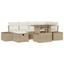 Set de Sofá de Jardín de 7 Piezas con Cojines Beige de Poliratán de , Sofás de exterior - Ref: Foro24-3361210, Precio: 586,97...
