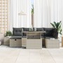 Conjunto de Sofá Jardín de 7 Piezas con Cojines Gris Claro Poliratán | Foro24.es | Tu tienda online para hogar, jardín y más Foro24.es