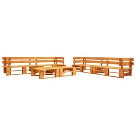 Set de muebles de palets de jardín 6 piezas madera marrón miel en Conjuntos de jardín | Comprar online en Foru.es