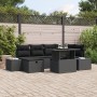 Conjunto de Sofá de Jardín de 7 Piezas con Cojines Negro Polirratan de , Sofás de exterior - Ref: Foro24-3361212, Precio: 548...