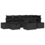 Conjunto de Sofá de Jardín de 7 Piezas con Cojines Negro Polirratan de , Sofás de exterior - Ref: Foro24-3361212, Precio: 548...