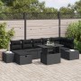 Conjunto de Sofás de Jardín de 8 Piezas con Cojines Negro Ratán Polimérico de , Sofás de exterior - Ref: Foro24-3361222, Prec...