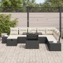 Conjunto de 9 Piezas de Sofá de Jardín con Cojines Negro Ratán Poliéster | Foro24.es | Tu tienda online para hogar, jardín y más Foro24.es