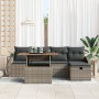 Juego de Sofá de Jardín de 6 Piezas con Cojines de Ratán Gris de , Sofás de exterior - Ref: Foro24-3361349, Precio: 428,82 €,...