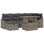 Conjunto de sofá de jardín de 7 piezas con cojines gris de polirratán de , Sofás de exterior - Ref: Foro24-3361356, Precio: 4...