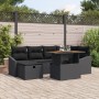 Juego de Sofá de Jardín de 7 Piezas con Cojines Negro Ratán Poliéster de , Sofás de exterior - Ref: Foro24-3361359, Precio: 5...