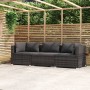 Sofá de jardín de 3 plazas con cojines ratán sintético gris de vidaXL, Conjuntos de jardín - Ref: Foro24-317511, Precio: 344,...