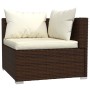 Sofá de 2 plazas con cojines ratán sintético marrón de vidaXL, Conjuntos de jardín - Ref: Foro24-317498, Precio: 191,53 €, De...
