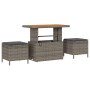 Conjunto de sofá de jardín de 10 piezas con cojines gris de ratán sintético y acacia de , Sofás de exterior - Ref: Foro24-336...