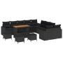 Conjunto de Sofá de Jardín  de 14 Piezas con Cojines Negro, Conjunto de Comedor de Jardín  de 4 Piezas con Cojines Negro | Foro24.es | Tu tienda online para hogar, jardín y más Foro24.es