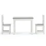 Mesa y sillas infantiles 3 piezas MDF blanco y gris de vidaXL, muebles para bebés y niños pequeños - Ref: Foro24-10409, Preci...