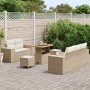 Juego de Sofá de Jardín Beige de 8 Piezas Con Cojines,  Conjunto de Comedor de Jardín de 3 Piezas Con Cojines | Foro24.es | Tu tienda online para hogar, jardín y más Foro24.es