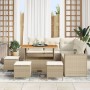 Sofá de Jardín de 8 Piezas con Cojines Beige Ratán PE Acacia, Comedor de Jardín de 3 Piezas con Cojines Beige Ratán PE Acacia | Foro24.es | Tu tienda online para hogar, jardín y más Foro24.es
