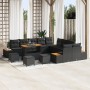 Set de Sofá de Jardín de 13 Piezas con Cojines Ratán Negro, Set de Comedor de Jardín de 3 Piezas con Cojines Ratán Negro de ,...