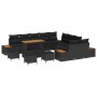 Set de Sofá de Jardín de 13 Piezas con Cojines Ratán Negro, Set de Comedor de Jardín de 3 Piezas con Cojines Ratán Negro de ,...