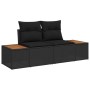 Set de Sofá de Jardín de 13 Piezas con Cojines Ratán Negro, Set de Comedor de Jardín de 3 Piezas con Cojines Ratán Negro de ,...