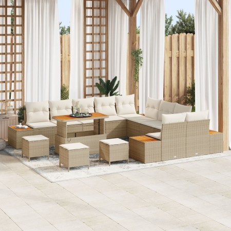 Conjunto de Sofá de Jardín de 13 Piezas con Cojines Beige, Conjunto de Comedor de Jardín de 3 Piezas con Cojines Beige | Foro24.es | Tu tienda online para hogar, jardín y más Foro24.es