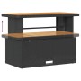 Conjunto Sofás Jardín 9 Piezas con Cojines Ratán Negro Acacia, Conjunto Comedor Jardín 3 Piezas con Cojines Ratán Negro Acaci...